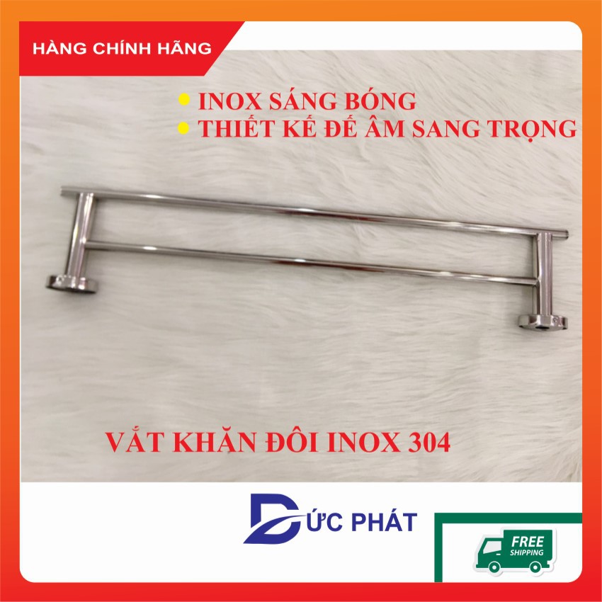 Vắt khăn nhà tắm, vắt khăn đôi inox sáng bóng phơi được nhiều đồ hơn
