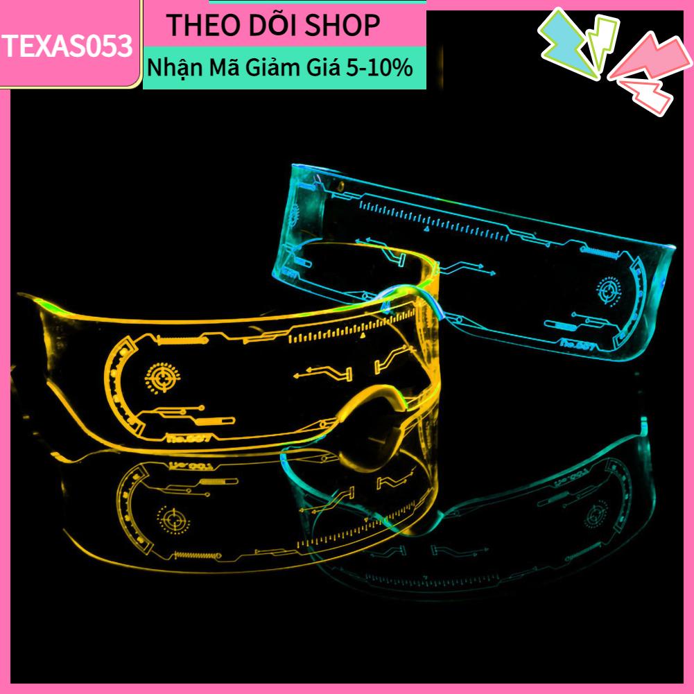 Hàng HOT Kính đèn LED phát sáng 3D RGB Nam nữ Phong cách tương lai cho Party Bar Tik Tok 【Texas053】