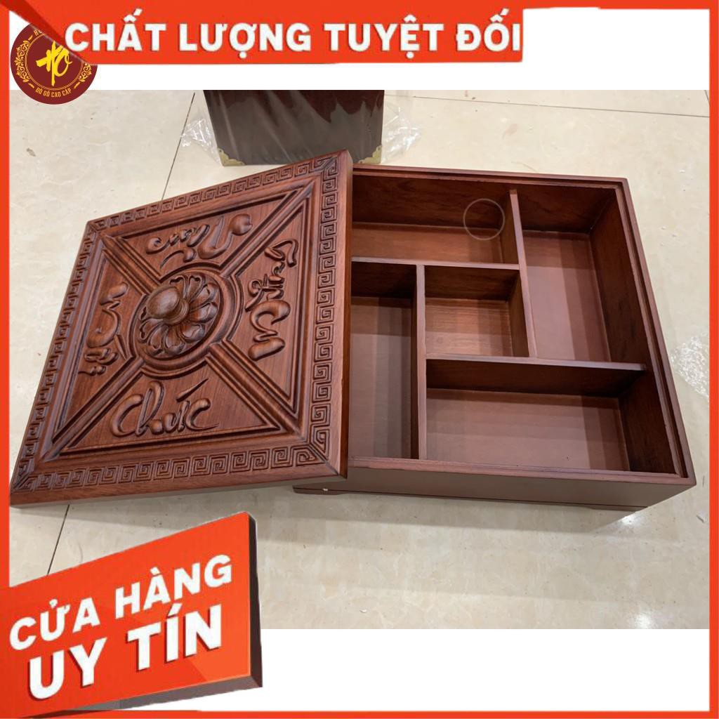 [HÀNG CAO CẤP ] Khay Đựng Bánh Kẹo Ngày Tết bằng Gỗ Hương 5 Ngăn - Mẫu Mới Nhất Tết 2021 - Ảnh thật 100%