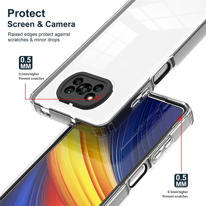 Ốp Điện Thoại TPU + PC 3 Trong 1 Cho Xiaomi Mi 11 Lite 5G NE 11T Pro POCO X3 Nf M3 Redmi 10 9T 10C 10A 9C Lưng