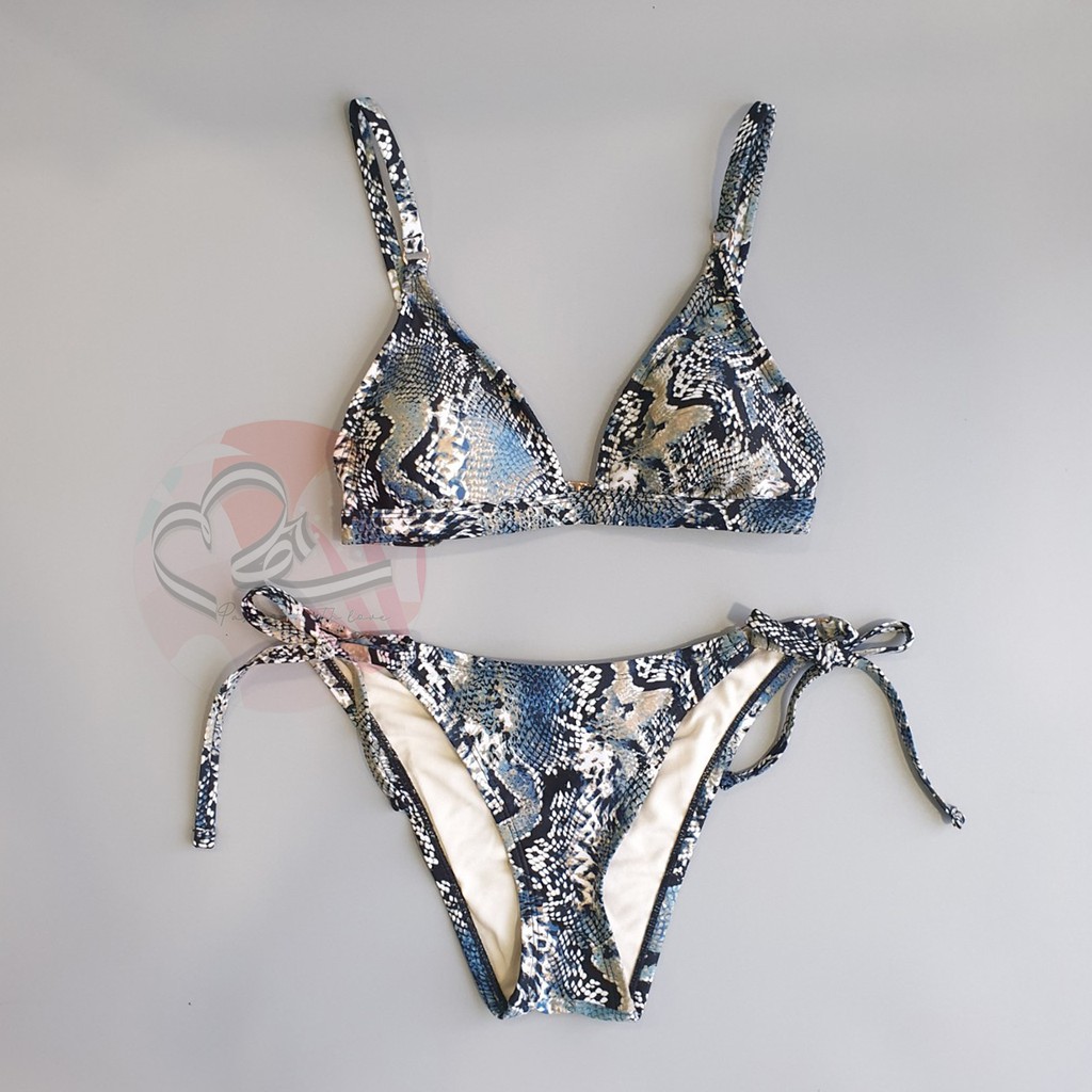 Bộ bơi hai mảnh shade and shore hoa văn da rắn xuất khẩu Mỹ