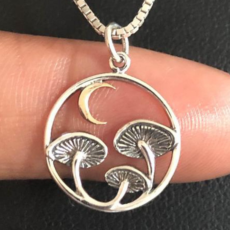 Vòng cổ mặt hình cây nấm mặt trăng thời trang cho nam và nữ