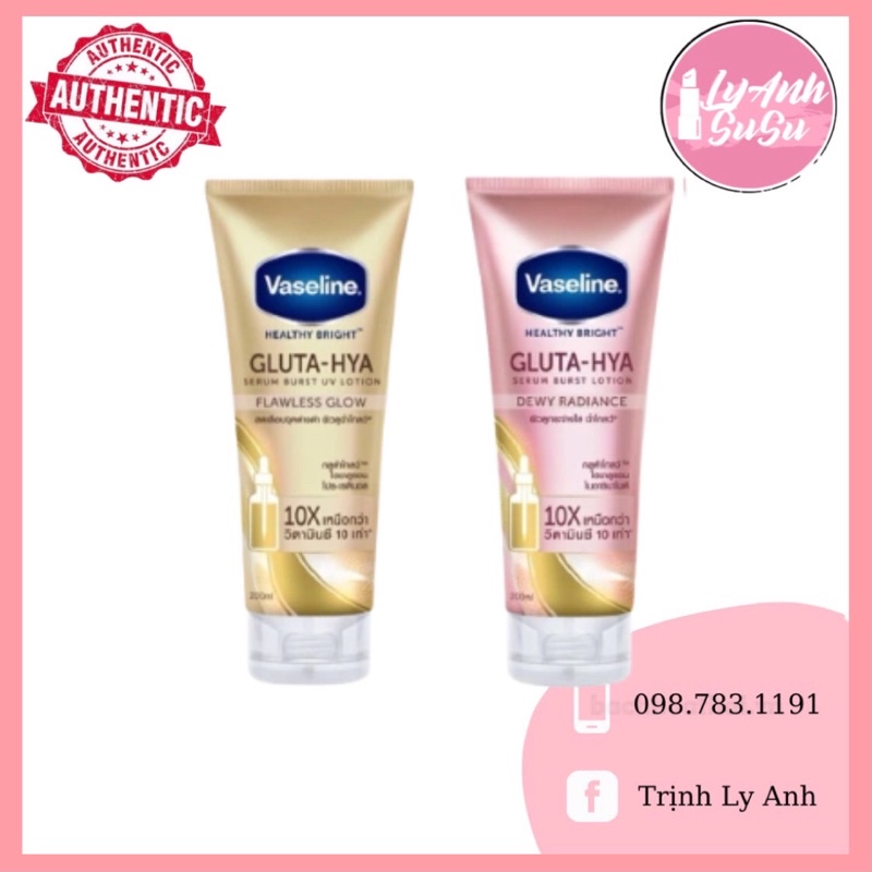 Sữa dưỡng thể trắng da Vaseline Healthy Bright Gluta-Hya