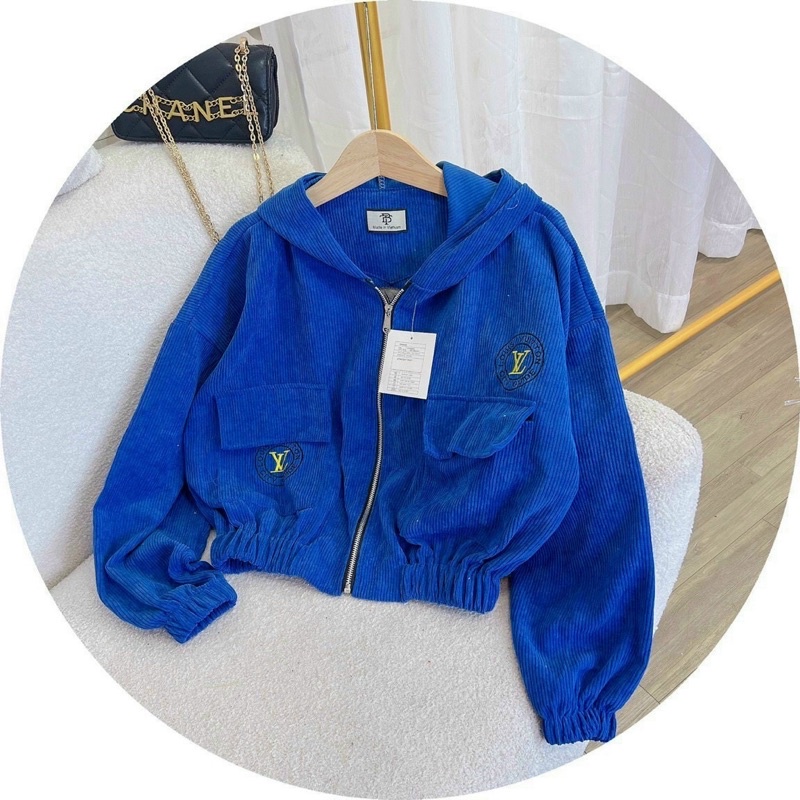 Áo khoác bomber Unisex form lửng chất nhung tăm thêu hoạ tiết dành cho nữM 34-AN STORE