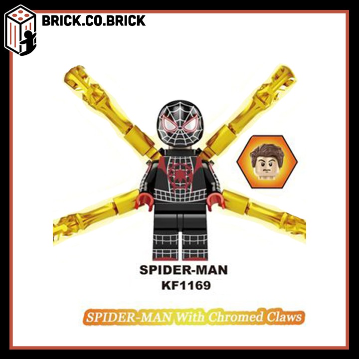 Non Lego Spider Man mạ vàng siêu bóng loáng Super Hero Đồ Chơi Lắp Ráp Mô Hình Minifigure Siêu Anh Hùng Marvels KF6090