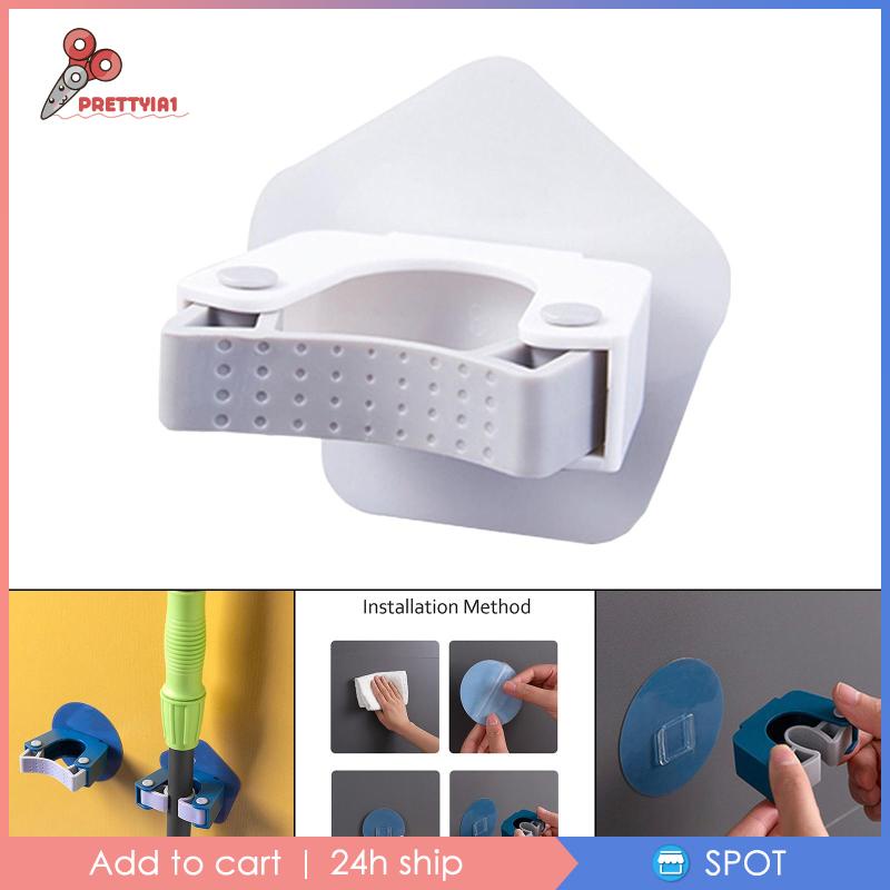 [Prettyia1] Kẹp Giữ Cây Lau Nhà Gắn Tường Bằng ABS Chắc Bền Không Cần Lắp Đặt Cho Nhà