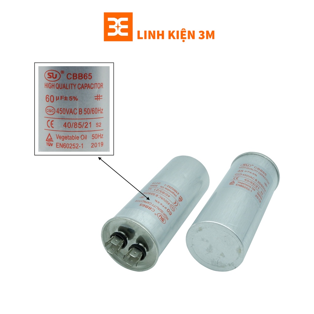 Tụ SU CBB65 450VAC Chất Lượng Cao