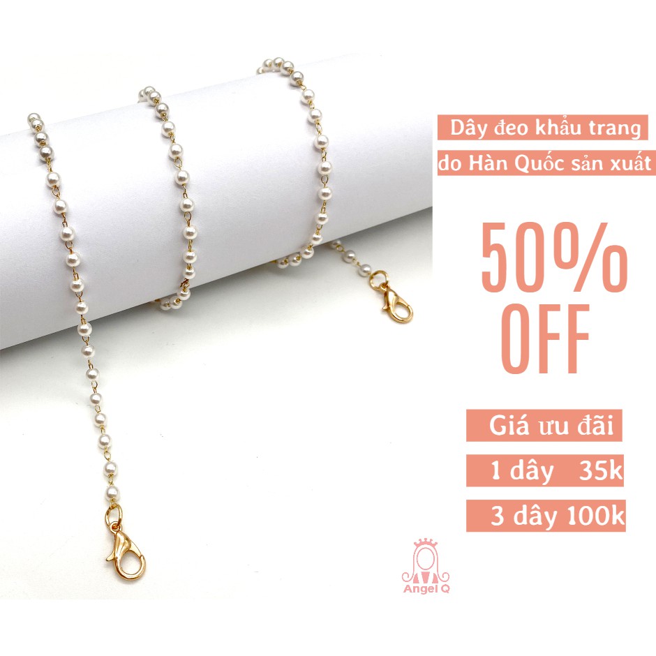 Dây Đeo Khẩu Trang Trân Châu Trắng Giá Ưu Đãi Mùa Dịch Cho Các Nàng 3 Dây 100K