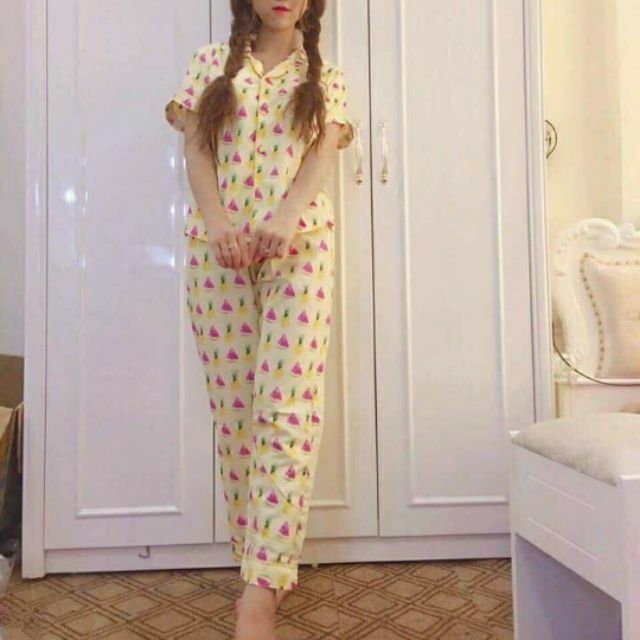BỘ NGỦ PYJAMA Kate thái tay ngắn quần dài