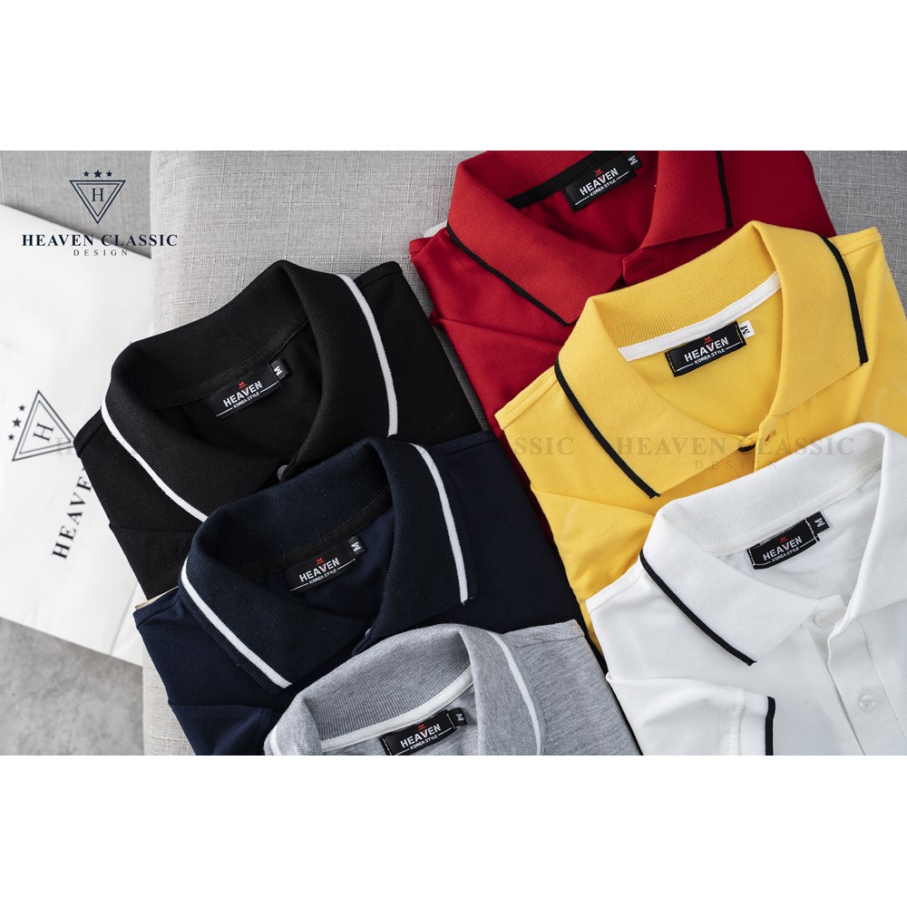 Áo Polo nam viền cổ và tay hàng may kĩ cao cấp,vải cotton mềm mịn hàng chính hãng Heaven | BigBuy360 - bigbuy360.vn
