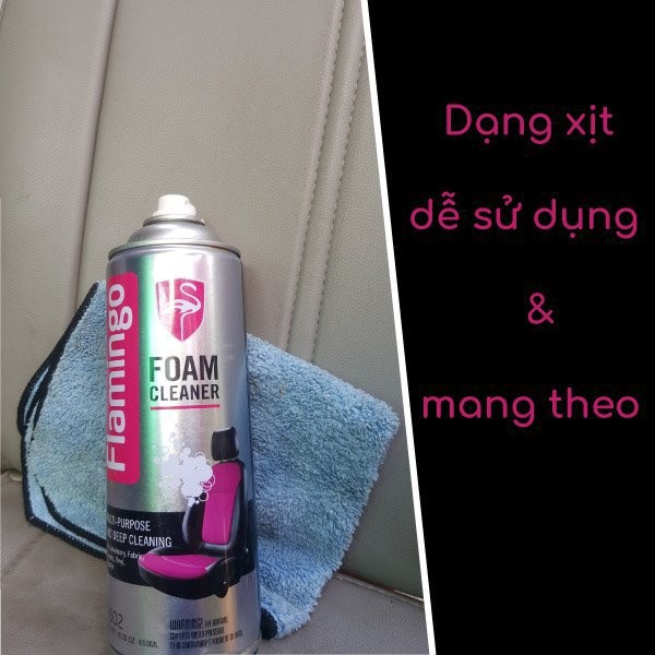 [Mã LIFEAU5SALE giảm 20k đơn 50k] Chai xịt bọt vệ sinh ghế da, taplo Flamingo F002 - chính hãng