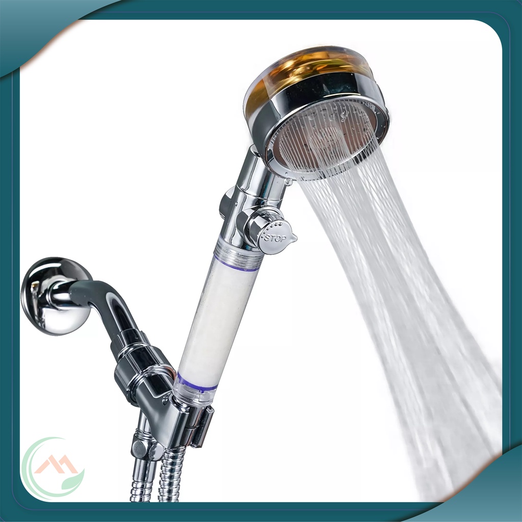 Vòi sen, tay sen tắm tăng áp cánh quạt chiết áp có lõi lọc nước tia nước xoáy tháp - QM.TS029