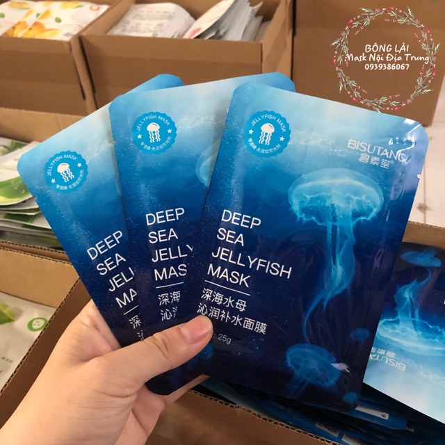 Mặt Nạ Sứa Biển Bisutang Deep Sea Jellyfish Mask Dưỡng Ẩm, Kiểm Soát Dầu, Tái Tạo Da, Sáng Hồng Nội Địa Trung Chính Hãng