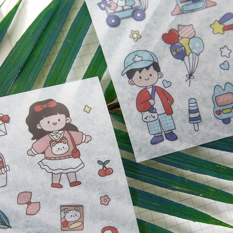 set sticker trang trí chai lọ, bình nứơc vật dụng linh tinh ……
