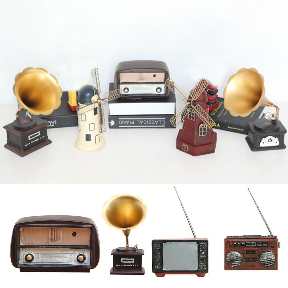 Tượng Hình Máy Hát Đĩa Gramophone Phong Cách Retro Hiện Đại Trang Trí Nhà Cửa / Văn Phòng