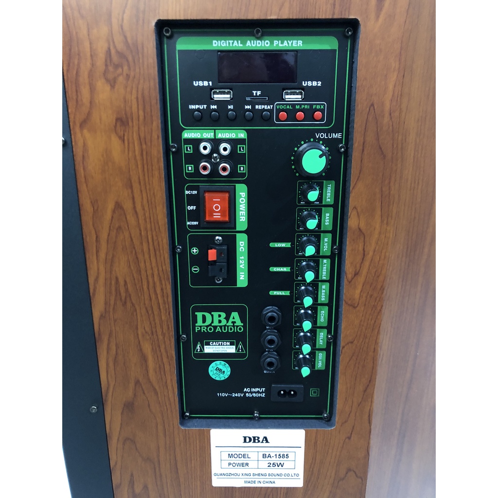 LOA KÉO CAO CẤP DBA 1585 BASS 40 BA ĐƯỜNG TIẾNG ÂM THANH SIÊU CHẤT, KÈM 2 MÍC KIM LOẠI UHF CHỐNG HÚ XỊN