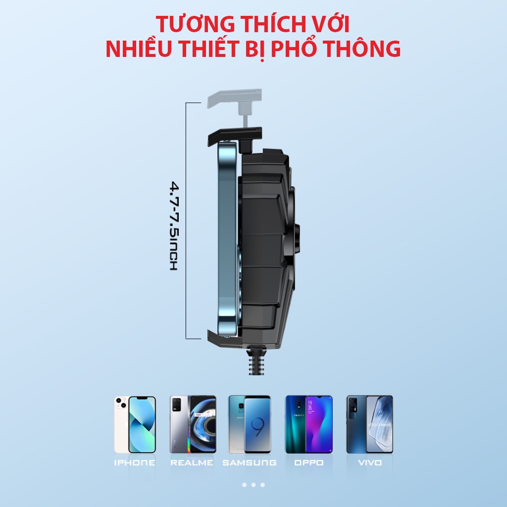 Quạt tản nhiệt điện thoại Gamen GMR01 tản nhiệt siêu tốc không gây ồn nhỏ gọn tiện lợi bảo hành 12 tháng