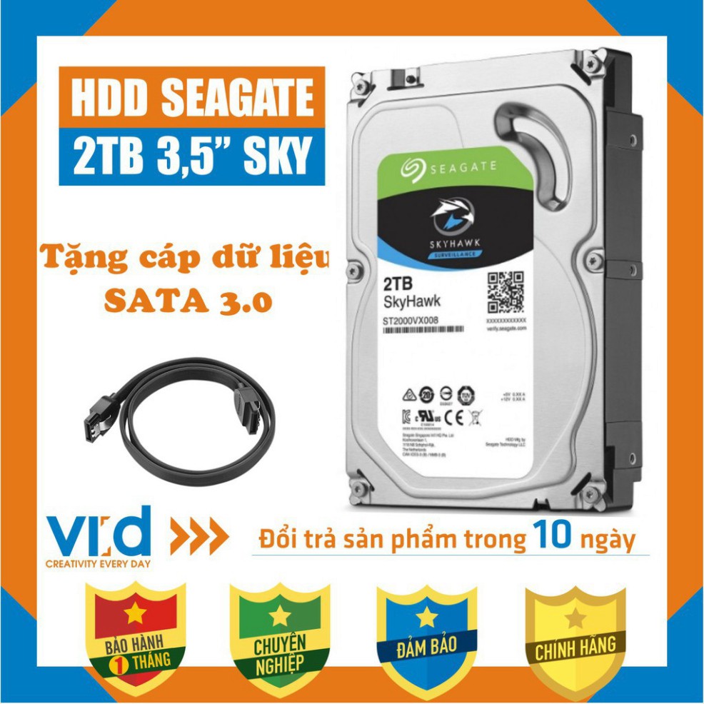 BDFD Ổ cứng HDD 2TB Seagate SkyHawk – Tặng cáp sata 3.0 – Bảo hành 1 tháng 41 AO15 | WebRaoVat - webraovat.net.vn