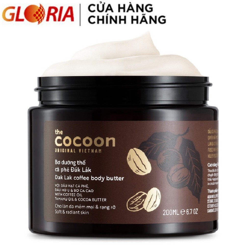 Bơ Dưỡng Thể Cà Phê Đắk Lắk Cocoon 200ml