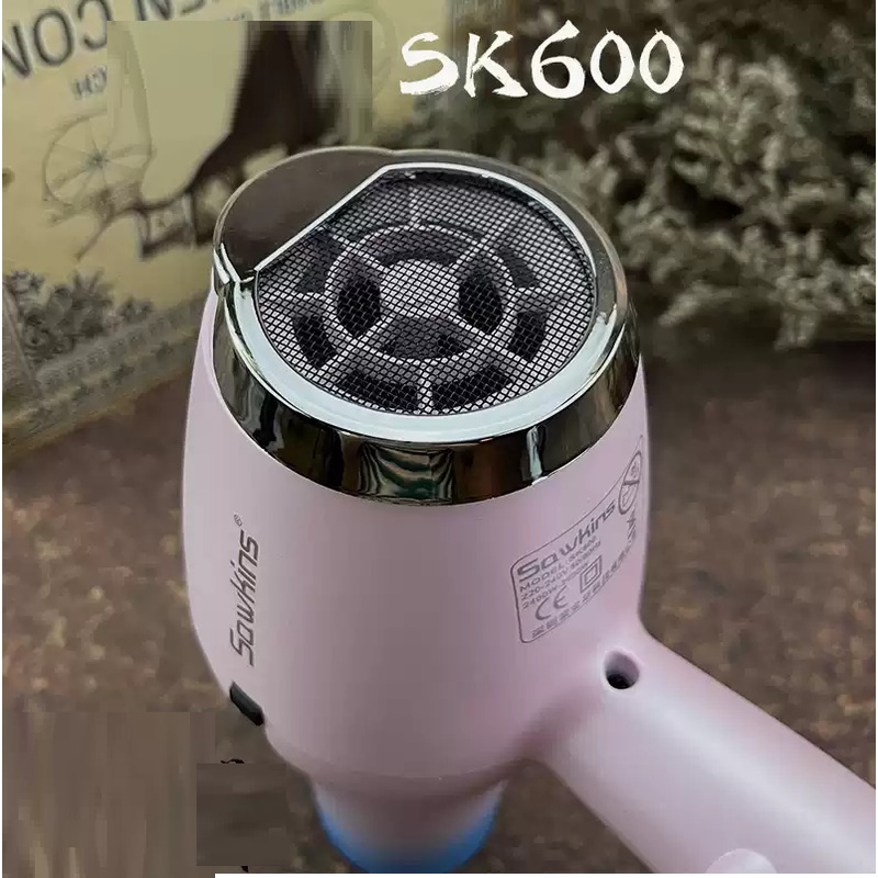 Máy Sấy Tóc Cao Cấp Màu Hồng Sawkins SK600 Saqwkins Sk-600 Pink