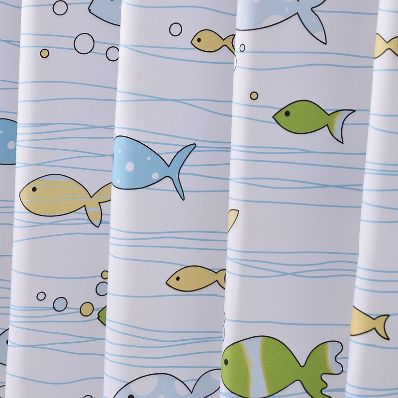 Rèm Cửa Che Phòng Nhà Tắm 180CM X 180CM Peva Cao Cấp Chống Nước Chống Thấm - Cá Đại Dương