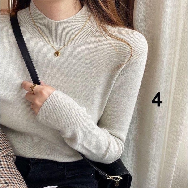 Áo len tăm qc cổ 3 phân 7 màu