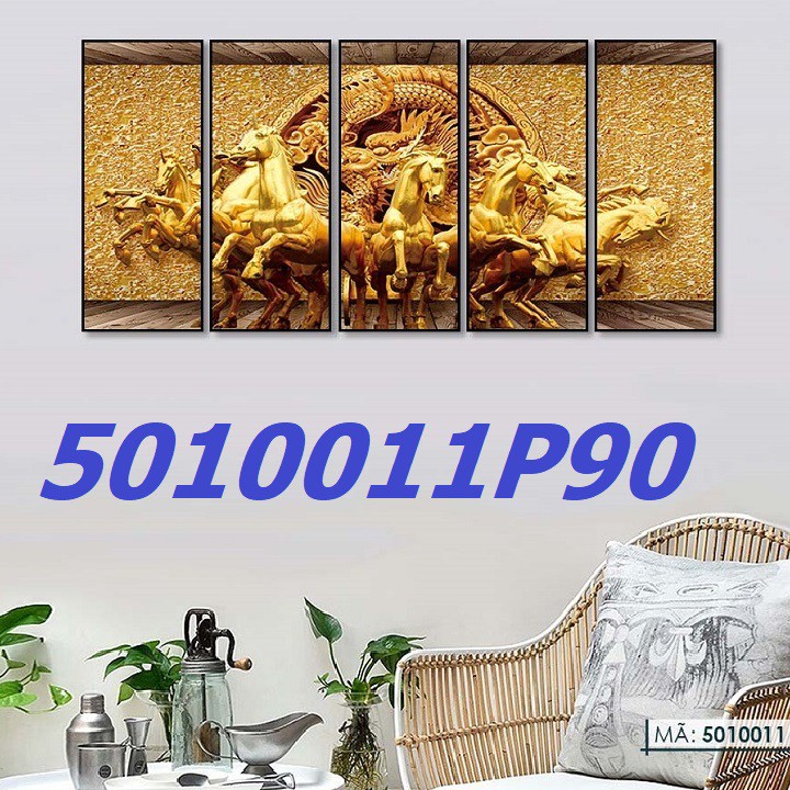5 Tấm Tranh treo tường Mã Đáo Thành Công Bát Mã Truy Phong trang trí nhà cửa phòng khách ngủ làm việc 5010011P90
