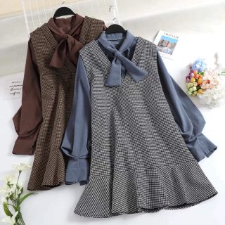 Set váy gile áo sơ mi