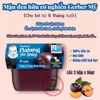 Mận đen nghiền Gerber cho bé 4m+ chống táo bón