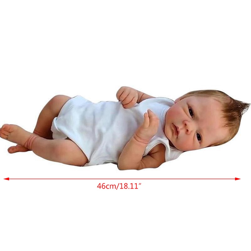 Búp bê em bé sơ sinh bằng silicon 18 inch sống động như thật làm quà tặng cho trẻ em