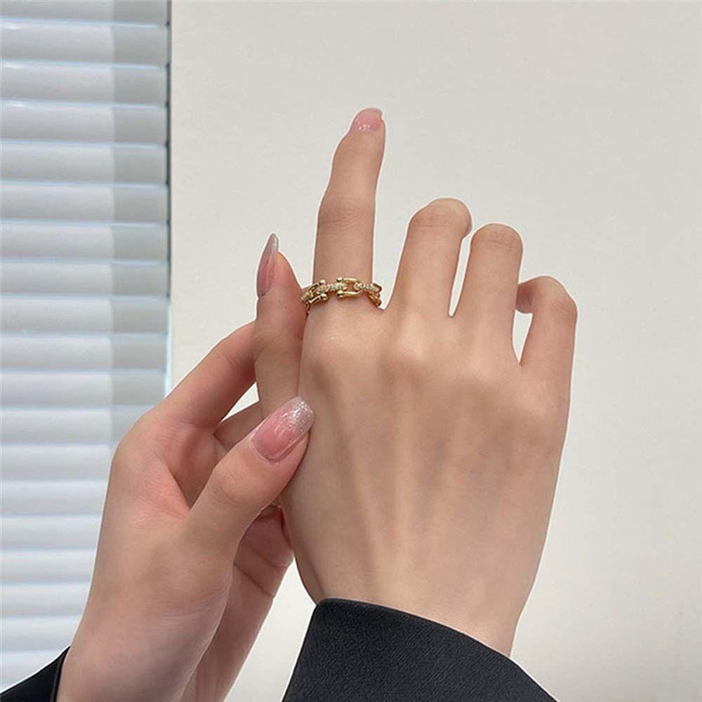 Nhẫn Hở Hình Chữ U / Hình Học Dạng Xoắn Có Thể Điều Chỉnh Màu Sắc Dành