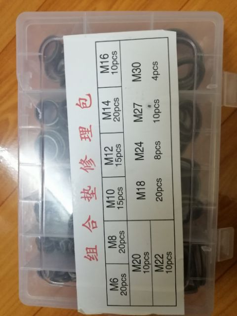 Hộp long đen thép lõi cao su 162 chiếc