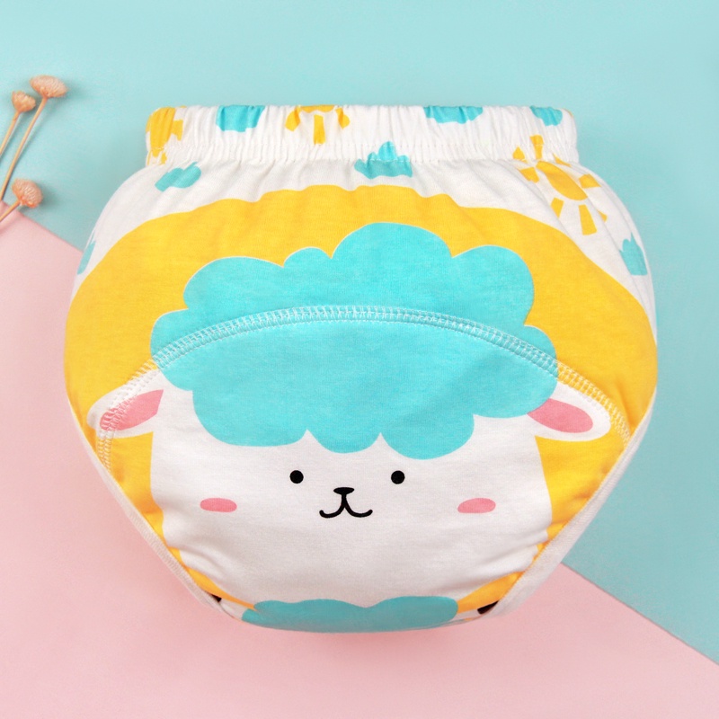 Quần tã lót sáu lớp LUCKY BIG CAT chống thấm nước thiết kế dễ thương cho trẻ sơ sinh