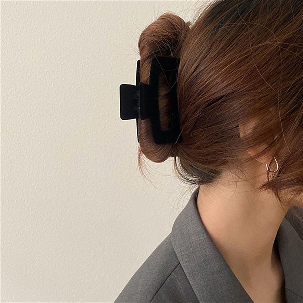 Kẹp Tóc Càng Cua Lớn Bằng Nhung Họa Tiết Hình Học Phong Cách Hàn Quốc