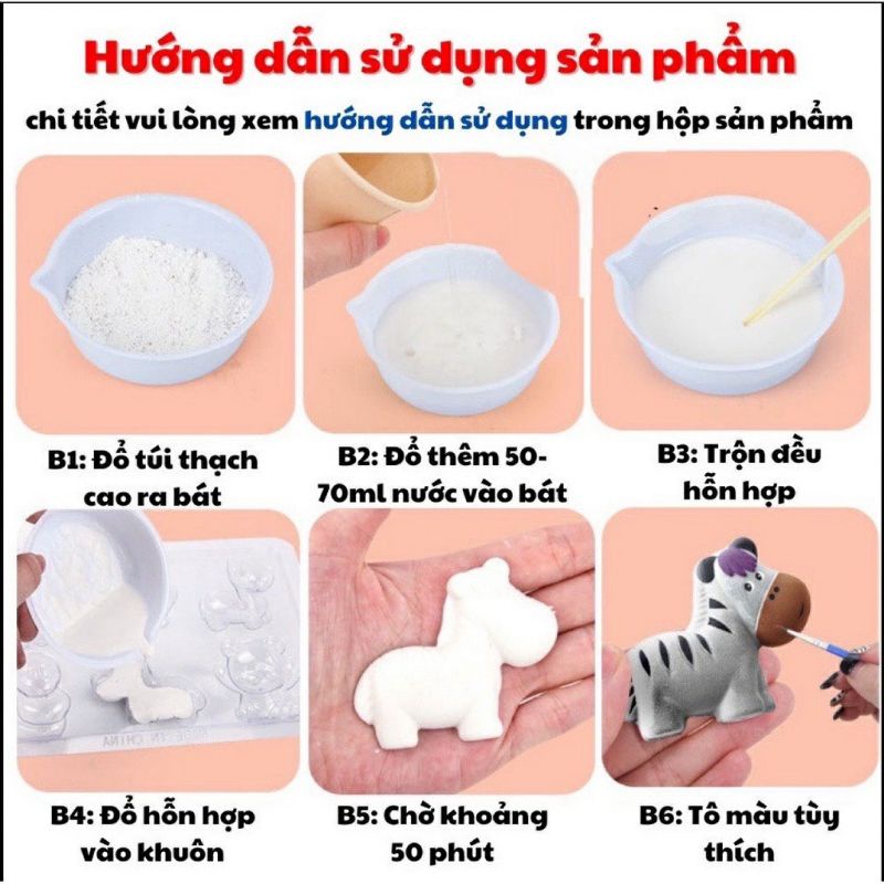 Tượng Tô Màu Thạch Cao Tự Làm Tại Nhà Cho Bé Kèm Cọ  Màu
