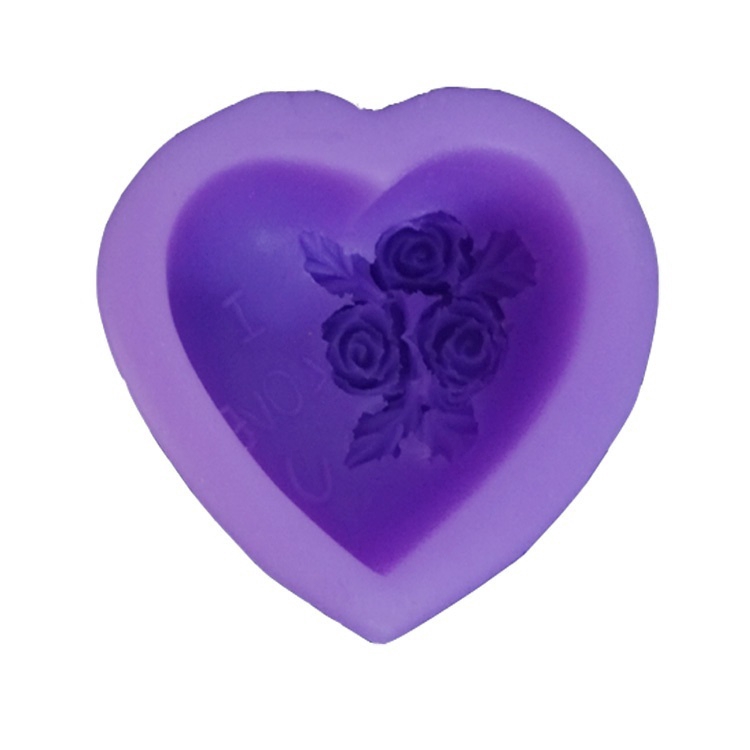Khuôn silicon làm bánh sô cô la hình hoa trái tim 3d