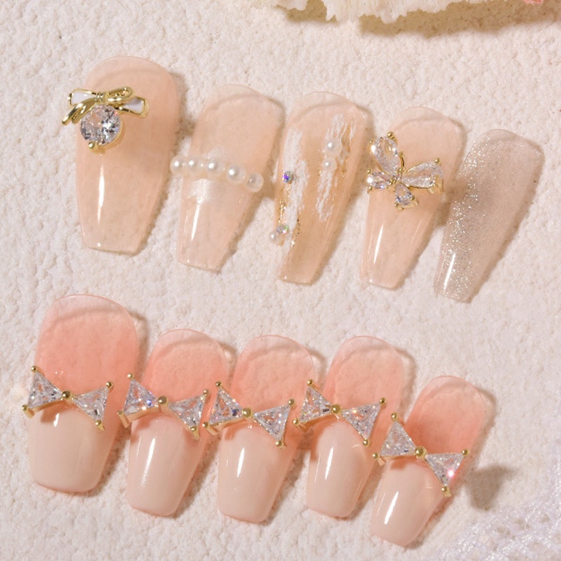Phụ Kiện Trang Trí Móng Tay Nghệ Thuật Bằng Hợp Kim Đính Đá Zircon 3D