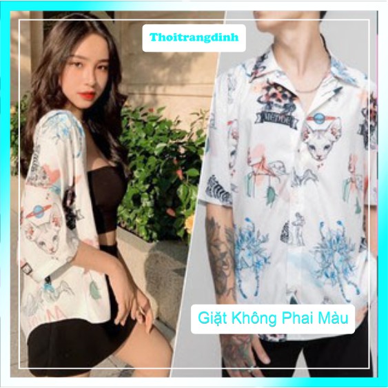 [CLIP THẬT] Áo sơ mi tay ngắn họa tiết CRAYON MENDE FULLTAG tay lỡ, FORM UNISEX