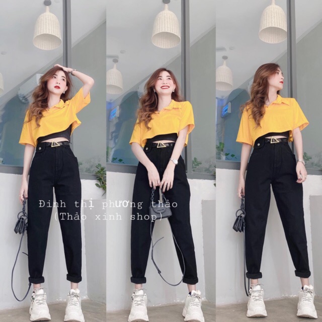 ✨Baggy Jeans Túi Nắp + Set 2 Món