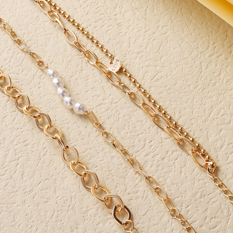 Vòng Đeo Tay Hạt Ngọc Trai Nhiều Lớp Phong Cách Bohemian Thời Trang Cho Nữ