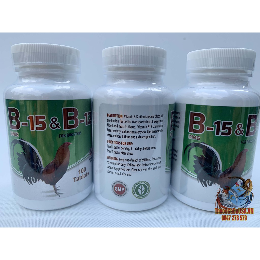 Thuốc Nuôi Gà Đá B15 & B12 Tăng Bo Ra Chân Lớn (10 Viên)