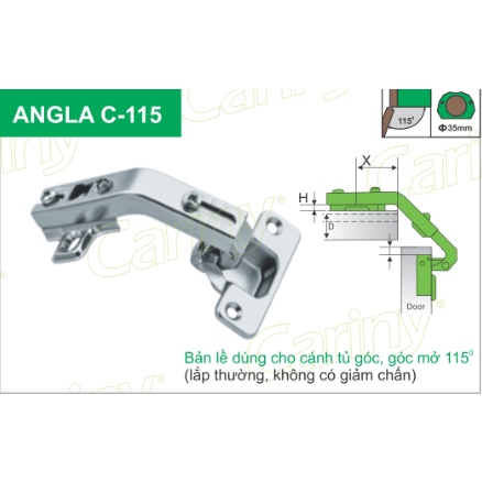 Bản lề nối góc cánh tủ vuông, bản lề nối cánh tủ bếp dưới mở 135 độ