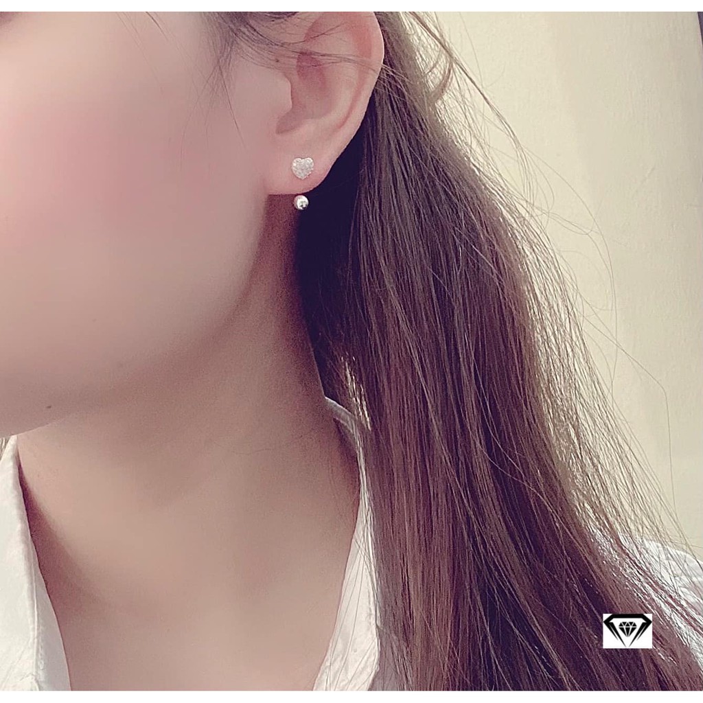 Bông tai nữ bạc ta mẫu 2in1 trẻ trung,MS50,Vàng bạc an chi