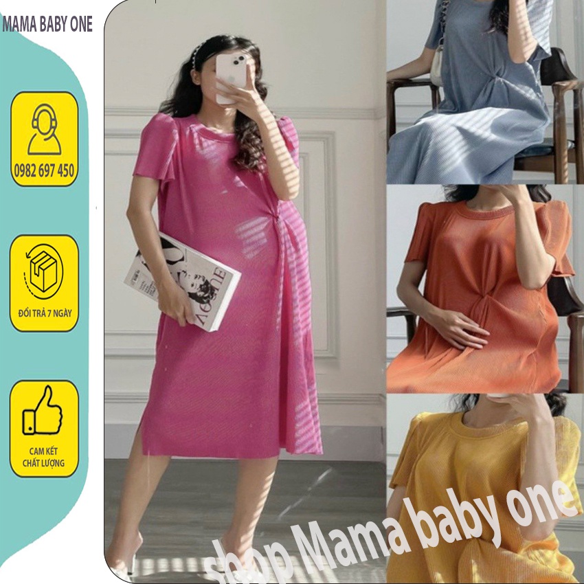 VÁY BẦU CÔNG SỞ - ĐÀM BẦU THIẾT KẾ DẬP LY XOẮN EO DÁNG XUÔNG SANG TRỌNG, THỜI TRANG HÀN.