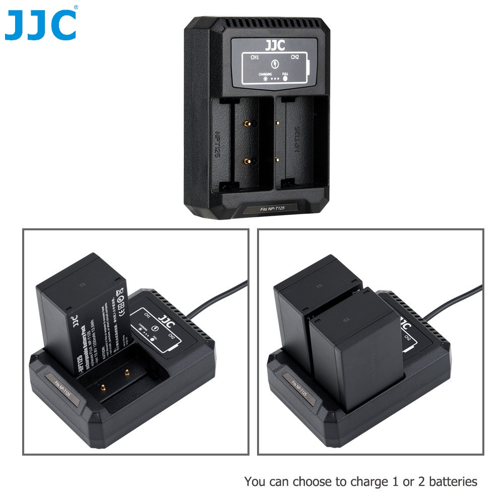 Cục sạc nhanh JJC QC 3.0 USB Type-C chuyên dụng cho Pin NP-T125 Fuji Fujifilm GFX100 GFX50S GFX50R