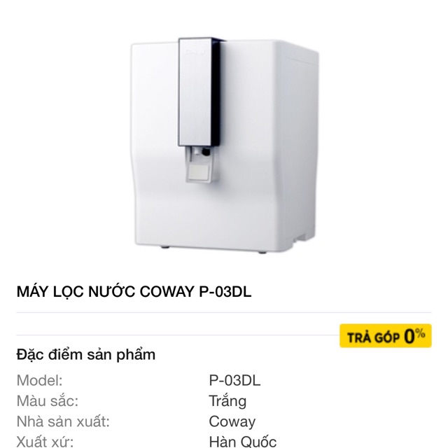 Thanh lý máy lọc nước Coway