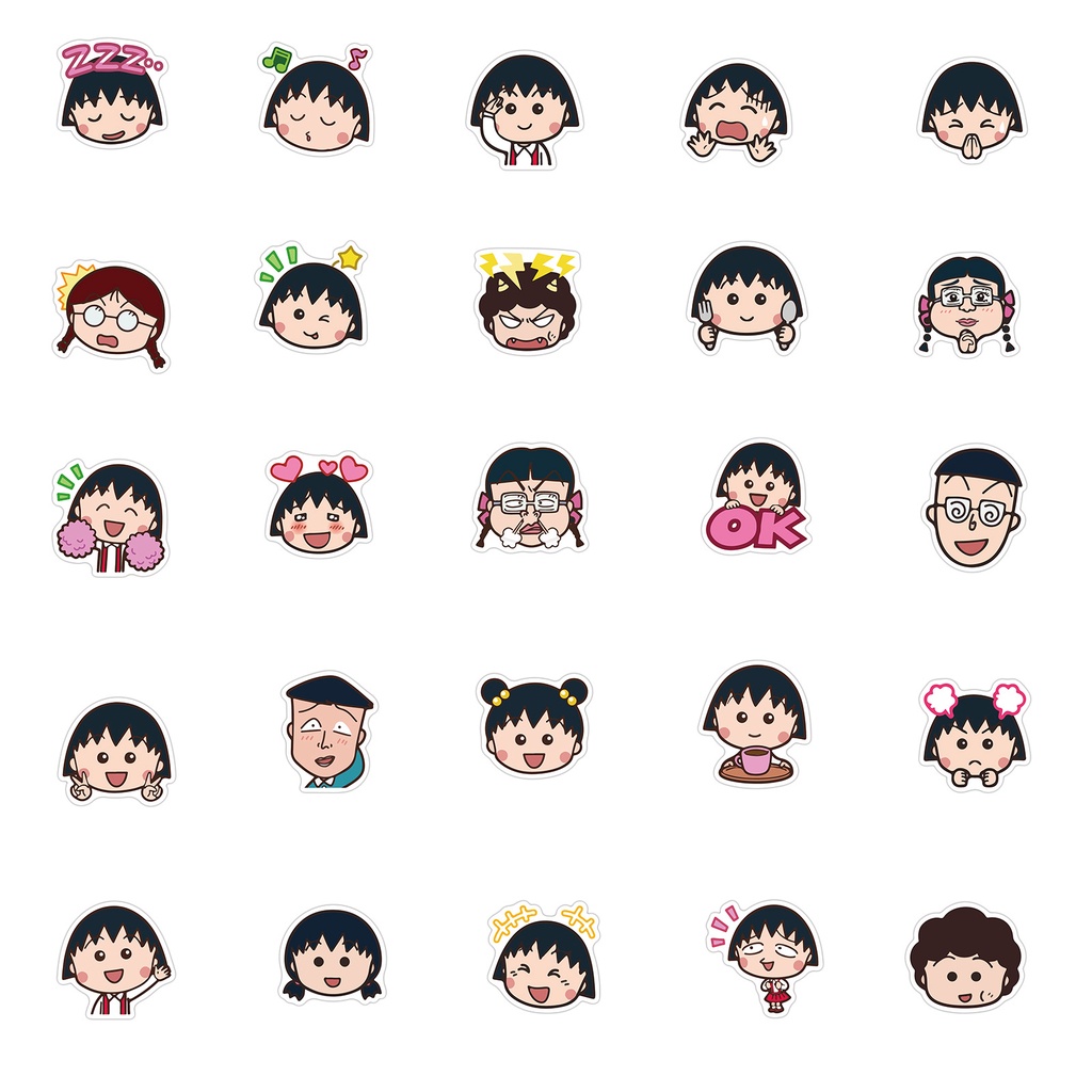 J· Bộ Hình Dán Chống Thấm Chibi Maruko-Chan, 50 tờ/bộ