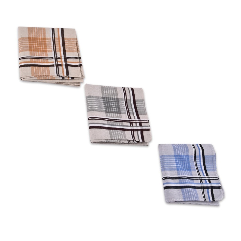 Khăn Tay Cotton Vuông Kẻ Sọc Cổ Điển Thiết Kế Bỏ Túi Cho Nam