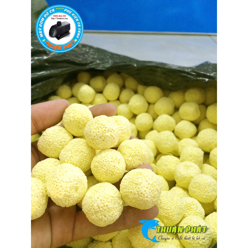 Sứ Lọc Viên Bi Tròn Vàng Lọc Nước Hồ Cá
