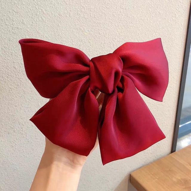 Kẹp Nơ Lớn Phong Cách Hàn Quốc Xinh Xắn, Nơ Kẹp Màu Pastel Dễ Thương